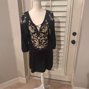 Lucky Brand Black boho dress/coverup